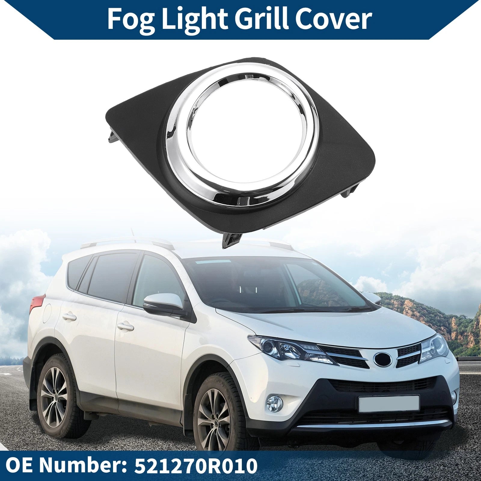 1 Pc Fog Light Grill for Toyota RAV4 (2009–2012) No. 521270R010