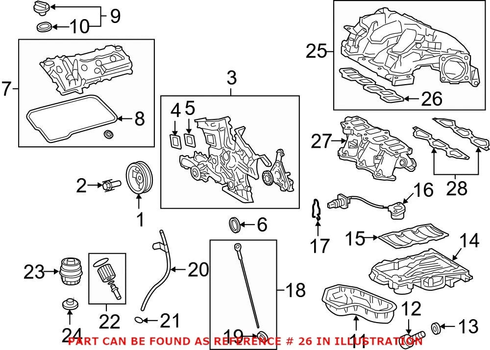 Engine Intake Manifold Gasket for Lexus ES350 RX350 RX450h RX450hL (2007–2021)
