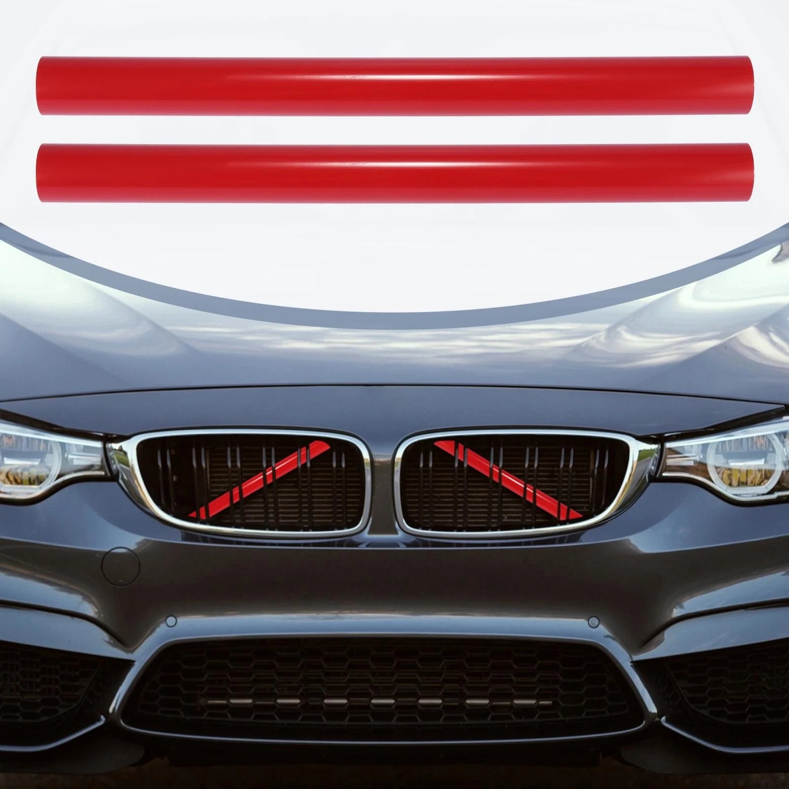 2pcs Red Front Grille Insert Stripes for BMW X3 F25 (2011–2018)