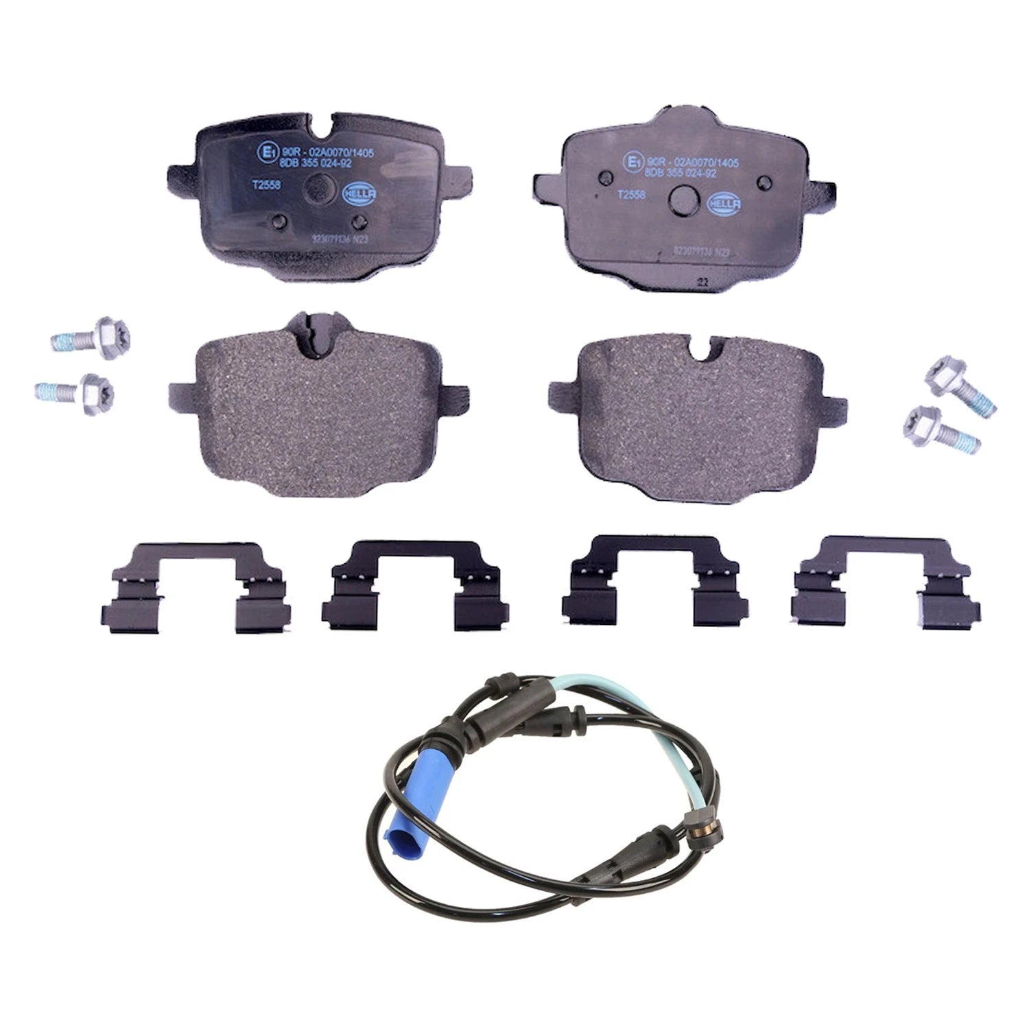 Hella Rear Low-Met Disc Brake Pad w/Sensor for BMW G05 G12 G13 G14 G16 G30 (2019–2023)