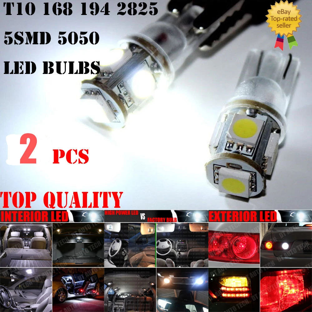 2X Xenon White 360° 5SMD LED Bulbs for License Plate Lights