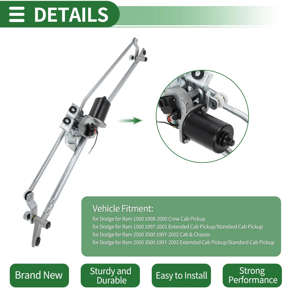 Front Windshield Wiper Motor Linkage Assembly for Dodge Ram 2500 (No. 403024)