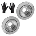 Rear Drilled & Slotted Brake Rotors Kit for Chevrolet Avalanche (2007–2013) S-55133