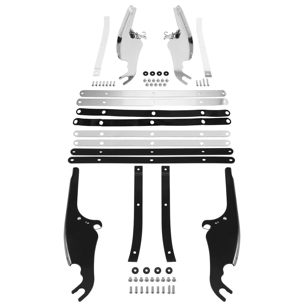 Chrome/Black Windshield Mount Bracket for Harley Heritage Softail (2000–2017)