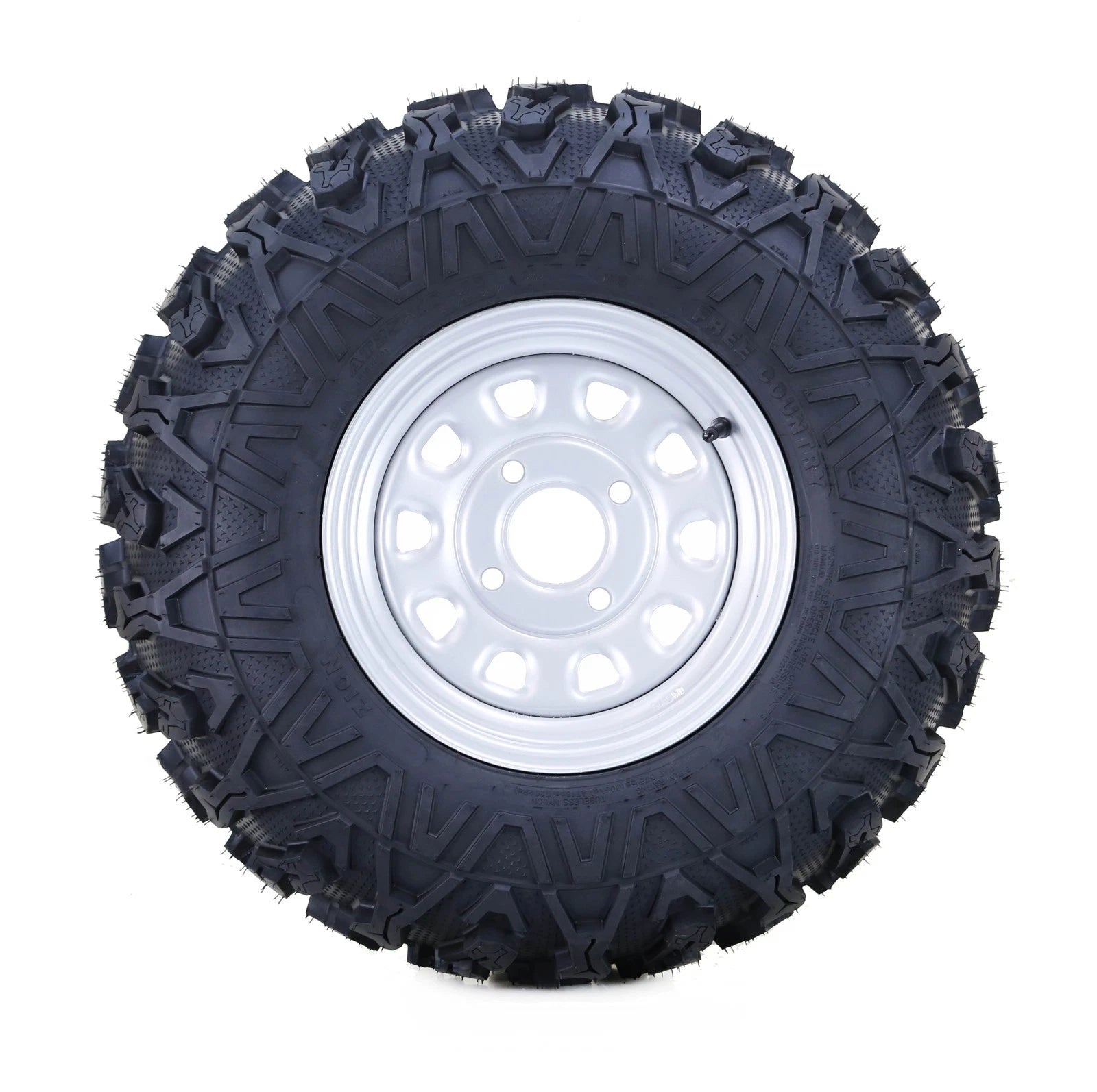 Set of 2 ATV Tires & Wheels 26X9R12 8Ply 4-110 PCD 5+2 Silver