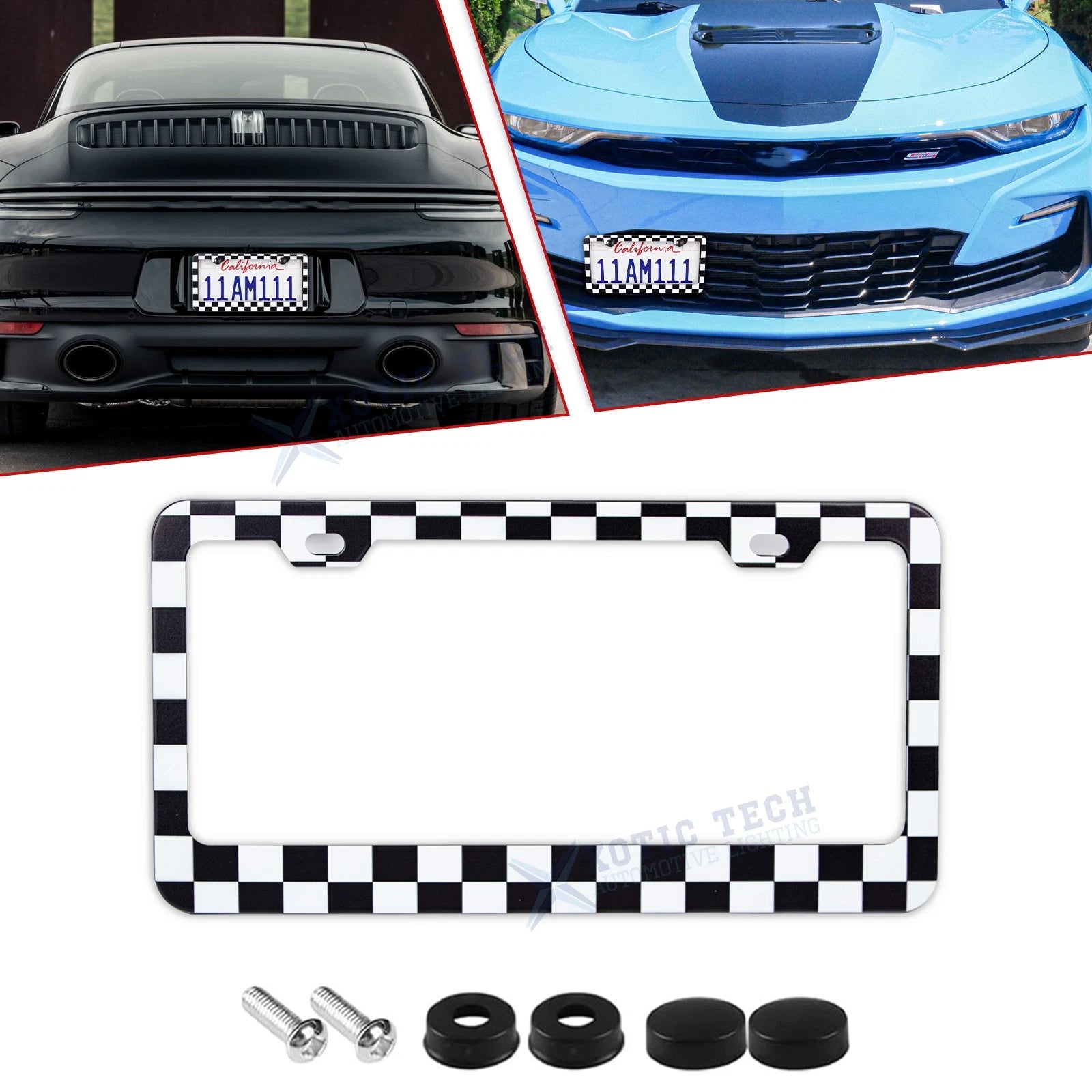 License Plate Frame for Universal Fit (Stainless Steel, Rust Proof, Weatherproof)