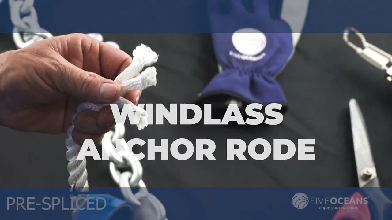 Windlass Anchor Rode 1/2"x100' Rope & 1/4"x10' G4 Stainless Steel Chain