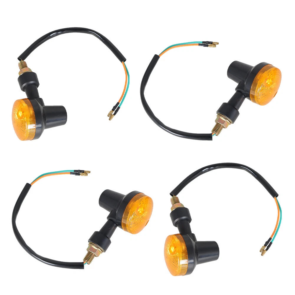 Set of 4 Universal Motorcycle Turn Signal Lights Amber Indicator