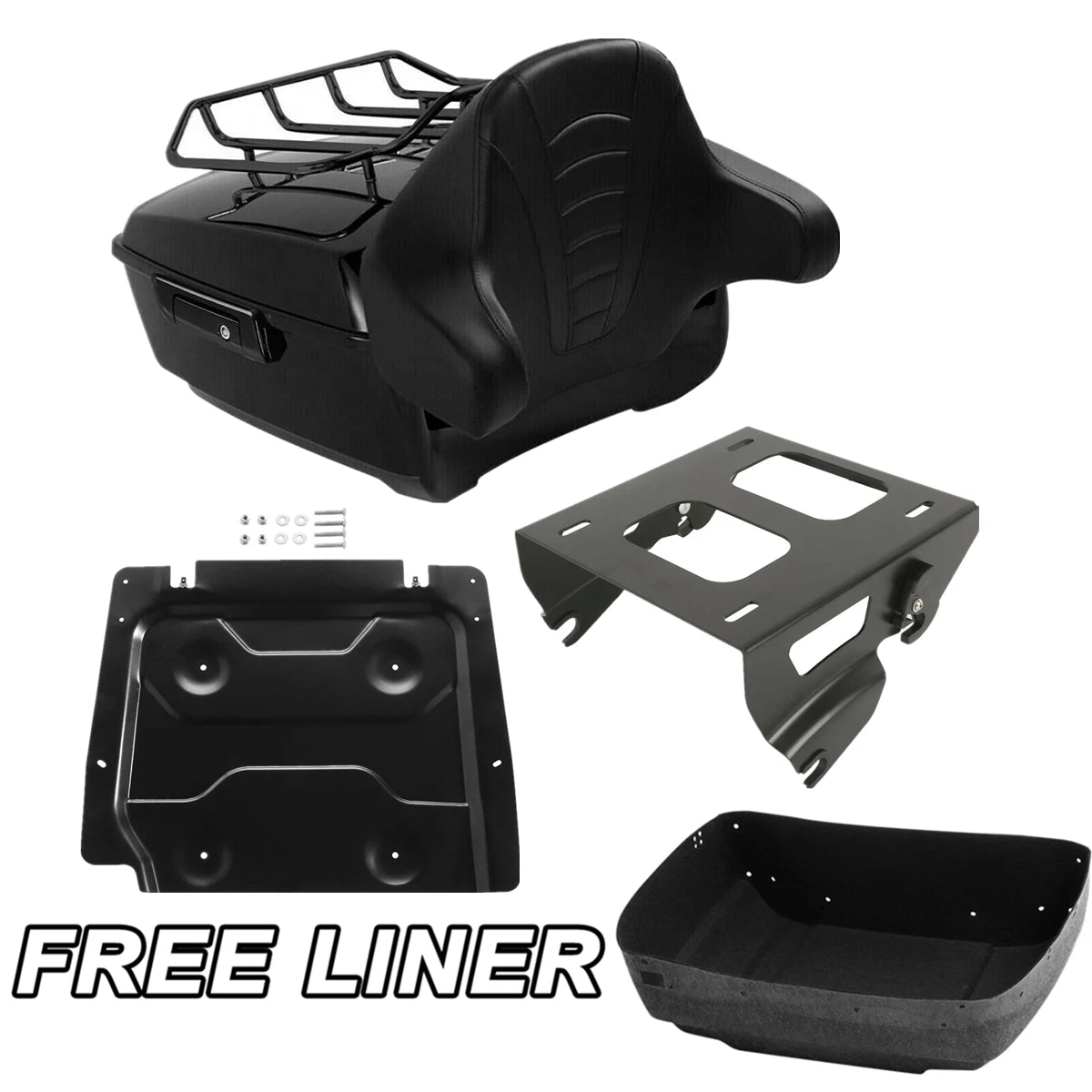 Trunk Solo Mount Rack Plate Pad for Harley Touring Road Glide (2014–2023)