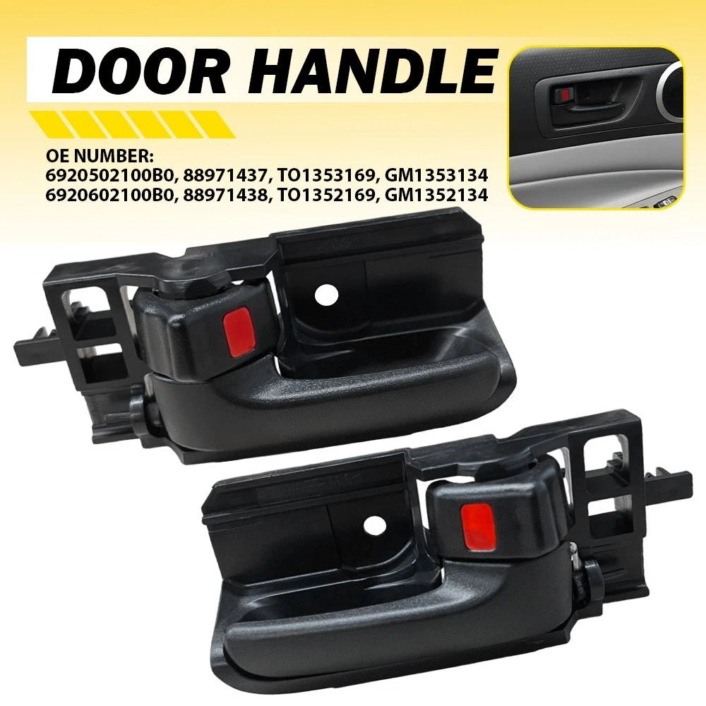 Set of 2 Black Interior Door Handles for Toyota Corolla (2003–2008)
