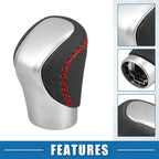 Silver Tone Gear Shift Knob Cover with Red Thread for Lexus