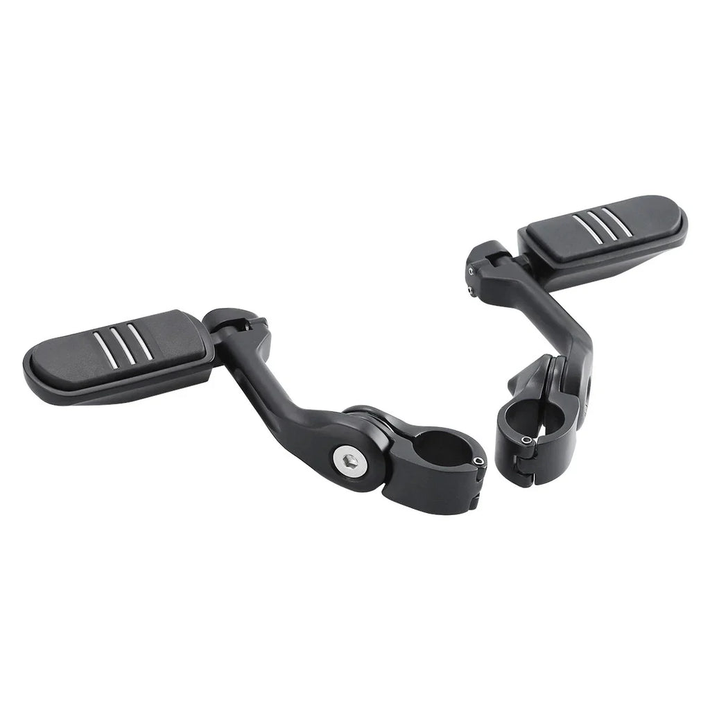 1 1/4'' Matte Long Angled Footpegs Mount Engine Guard Pegstreamliner