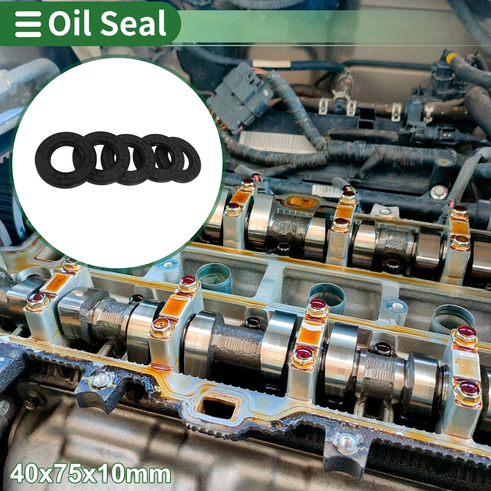 Oil Seal for Various Models (40x75x10mm, NBR Rubber, High Pressure)