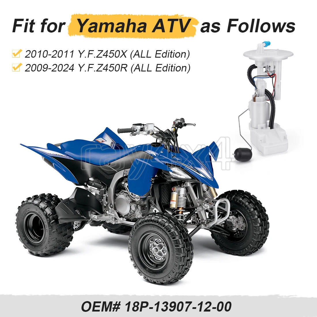 Fuel Pump Assembly for Yamaha YFZ450R YFZ 450 R X (2009–2024)