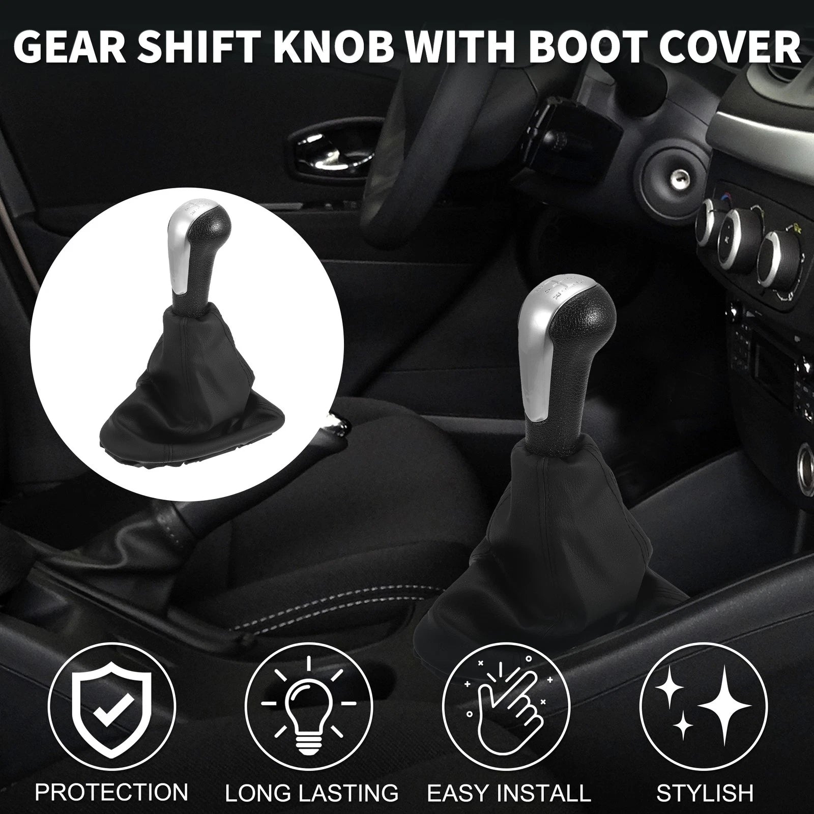 5 Speed Gear Shift Knob with Cover for Chevrolet Spark (2013–2022)