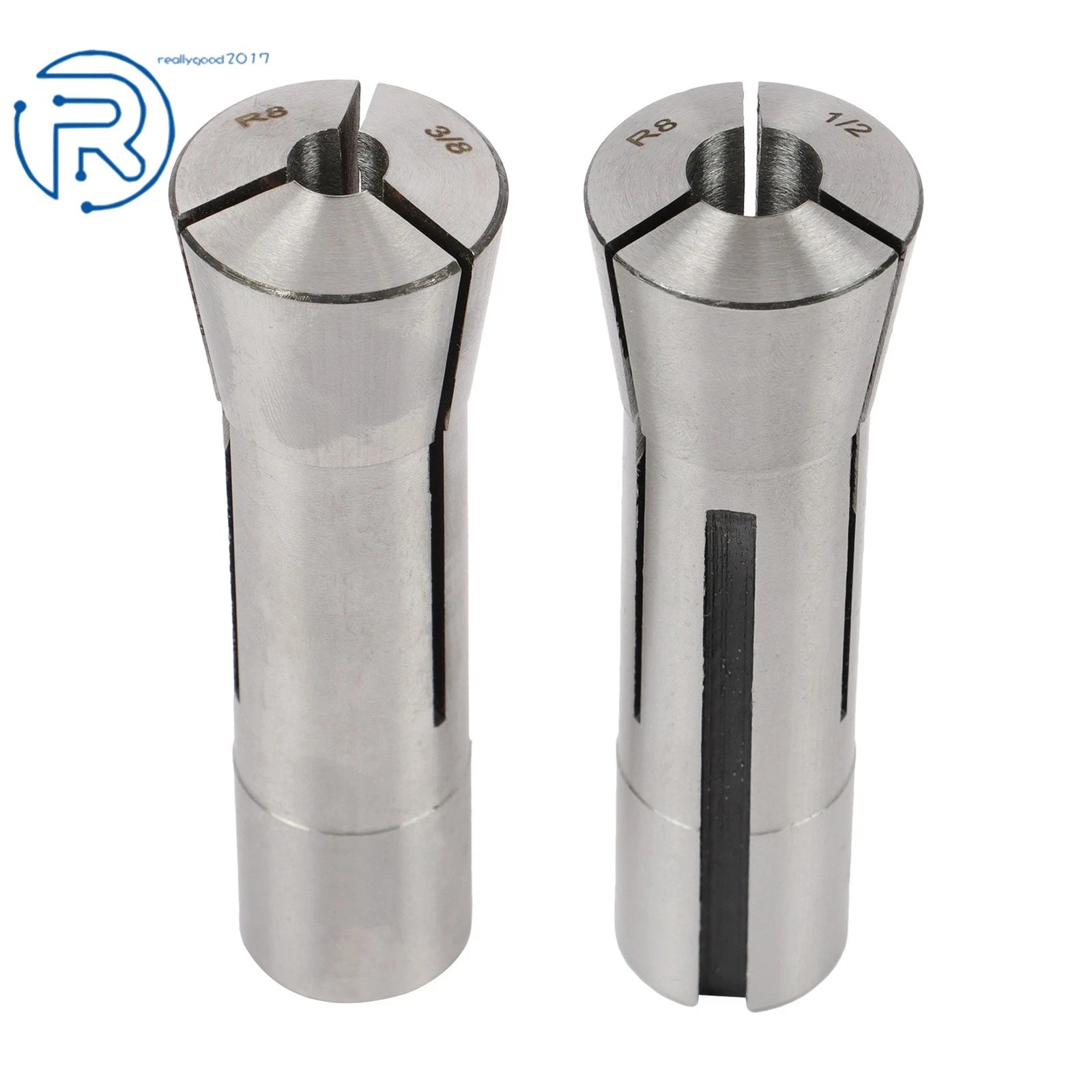 8 Pcs R8 Collet Set for R8 Machines (Fractional 1/8" to 1")