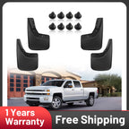 4-Piece Molded Mud Flaps Splash Guards for 2014-2018 Silverado (Front/Rear)