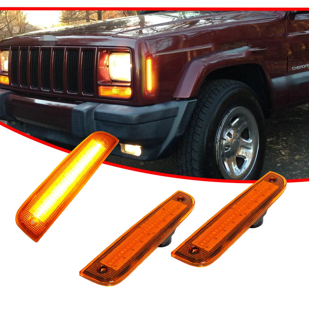 2X Amber LED Front Side Marker Lights for Jeep Cherokee (1997–2001)