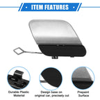 Car Rear Bumper Tow Hook Cap for Mercedes-Benz E450 (2019-2020) Silver Tone