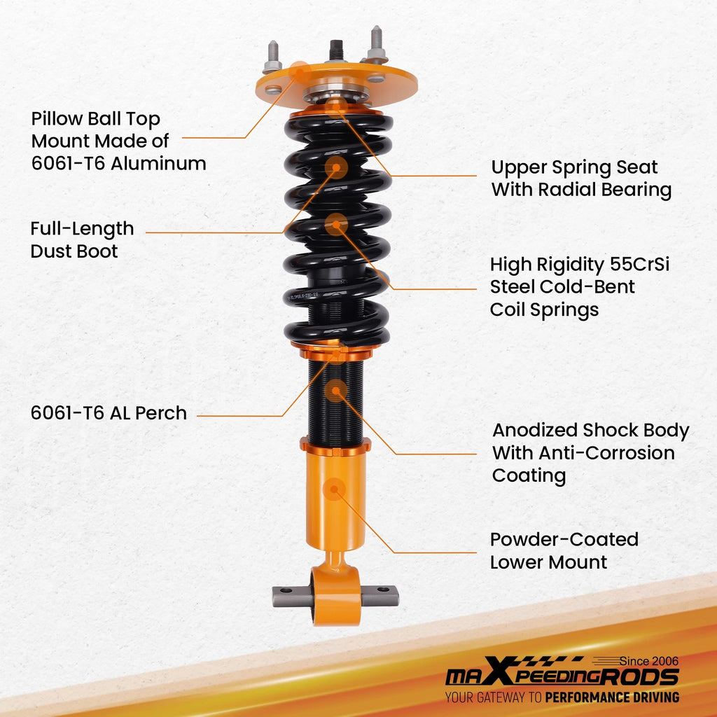 Set of 4 Coilovers Shock Struts for Cadillac Escalade Yukon XL (2007–2012)