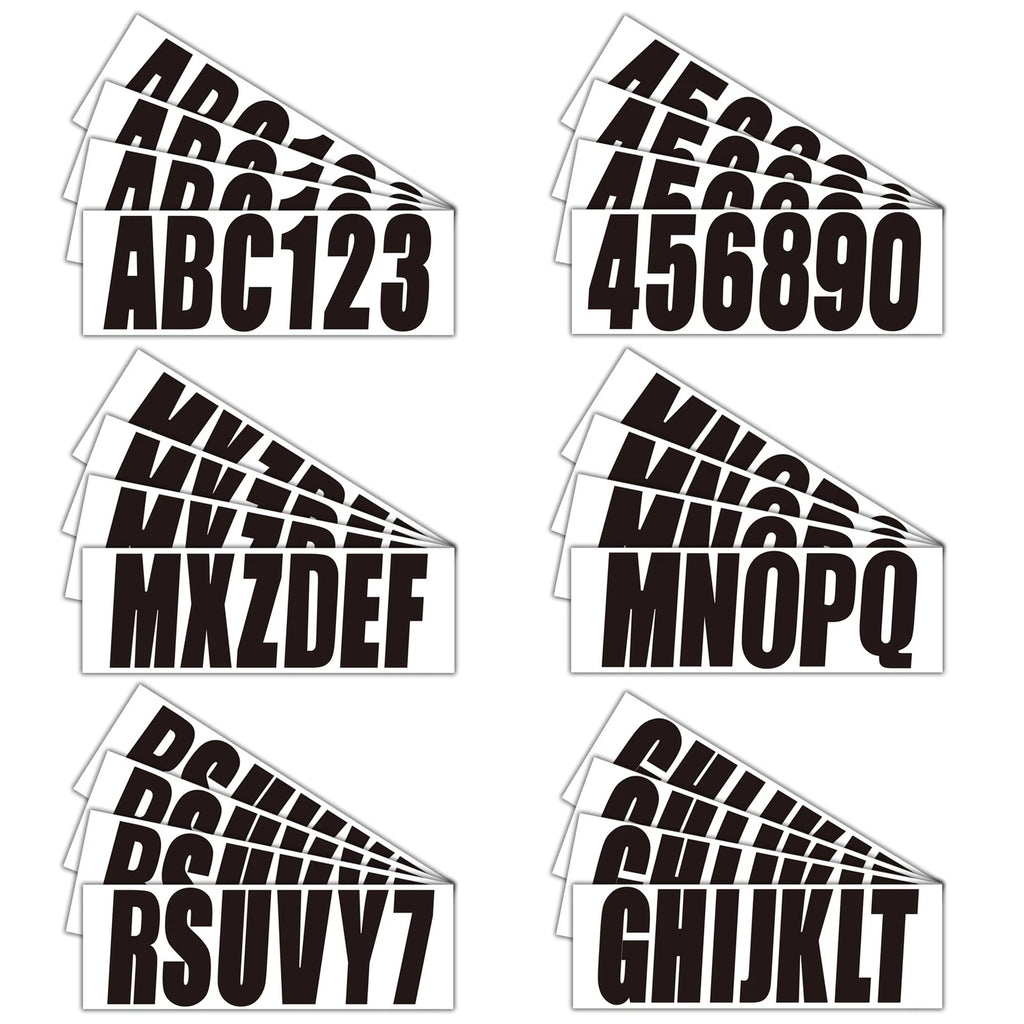 3" Black Alpha-Numeric Registration Stickers Decals for Boat