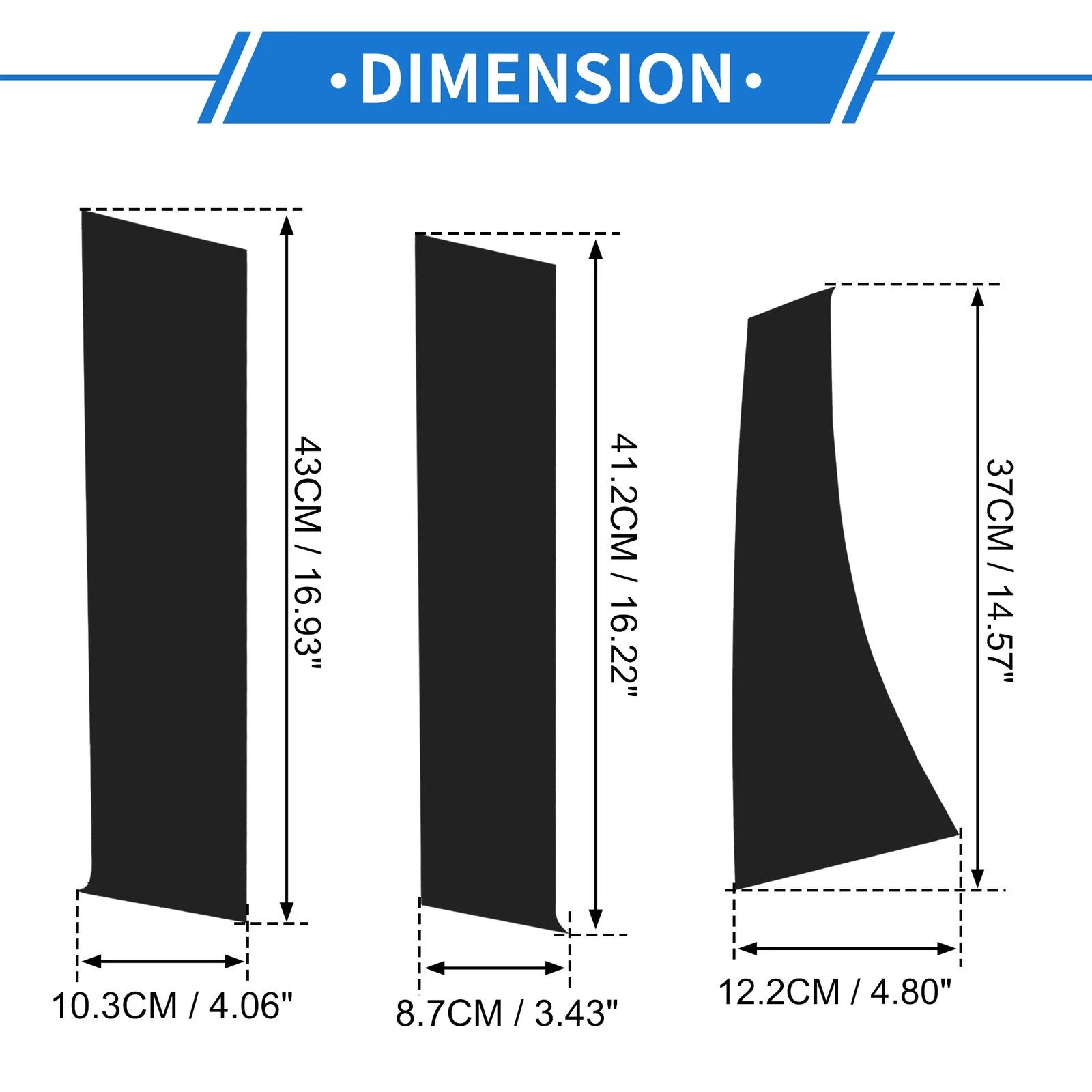 6 Pcs Door Pillar Window Trim for Mitsubishi Outlander Sport ASX (2011–2019) Black