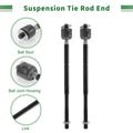 6pcs Front Suspension Kit Tie Rod Ends with Boots for Pontiac Torrent