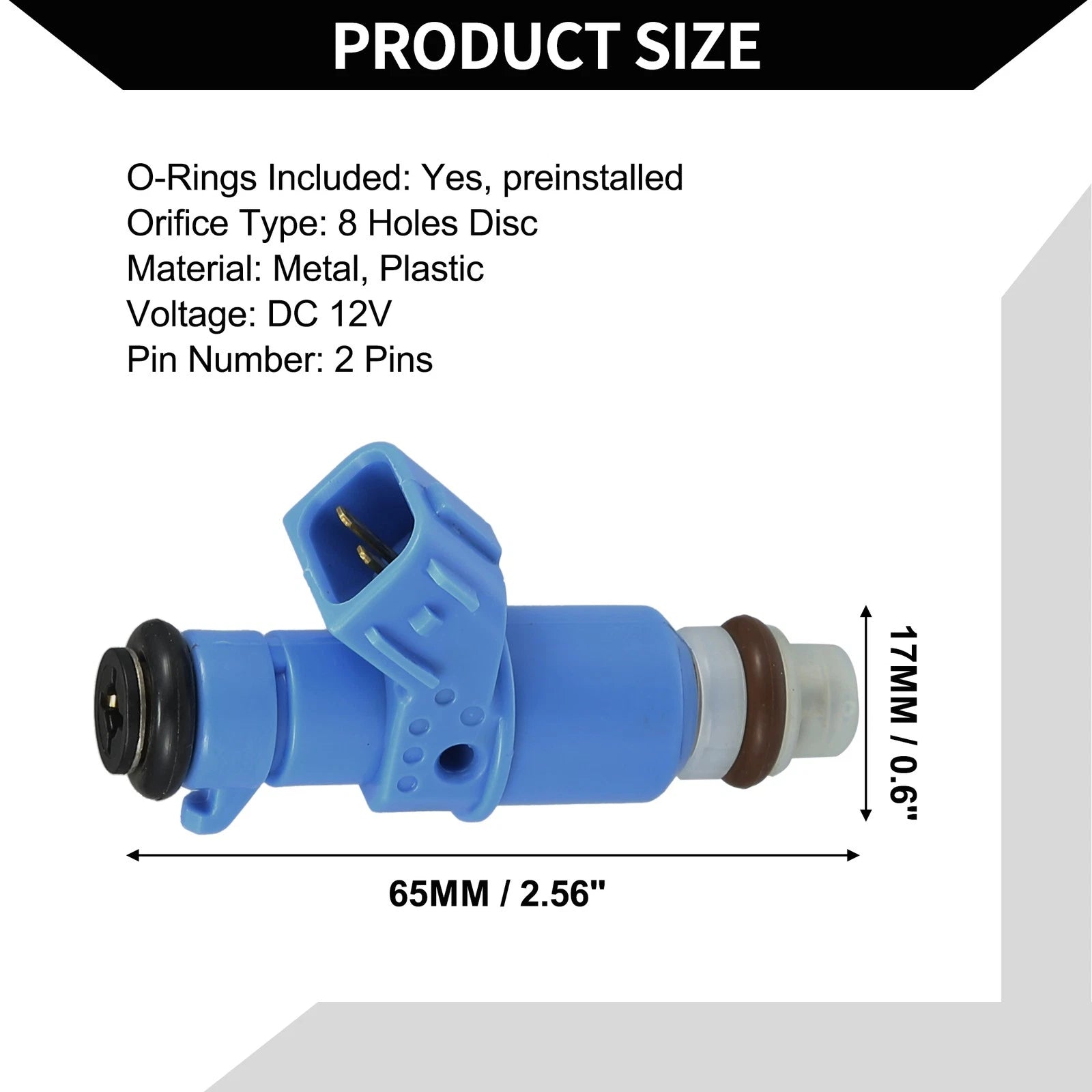 Set of 6 Fuel Injectors for Honda Accord (2003–2007) No.16450RCAA01 Blue