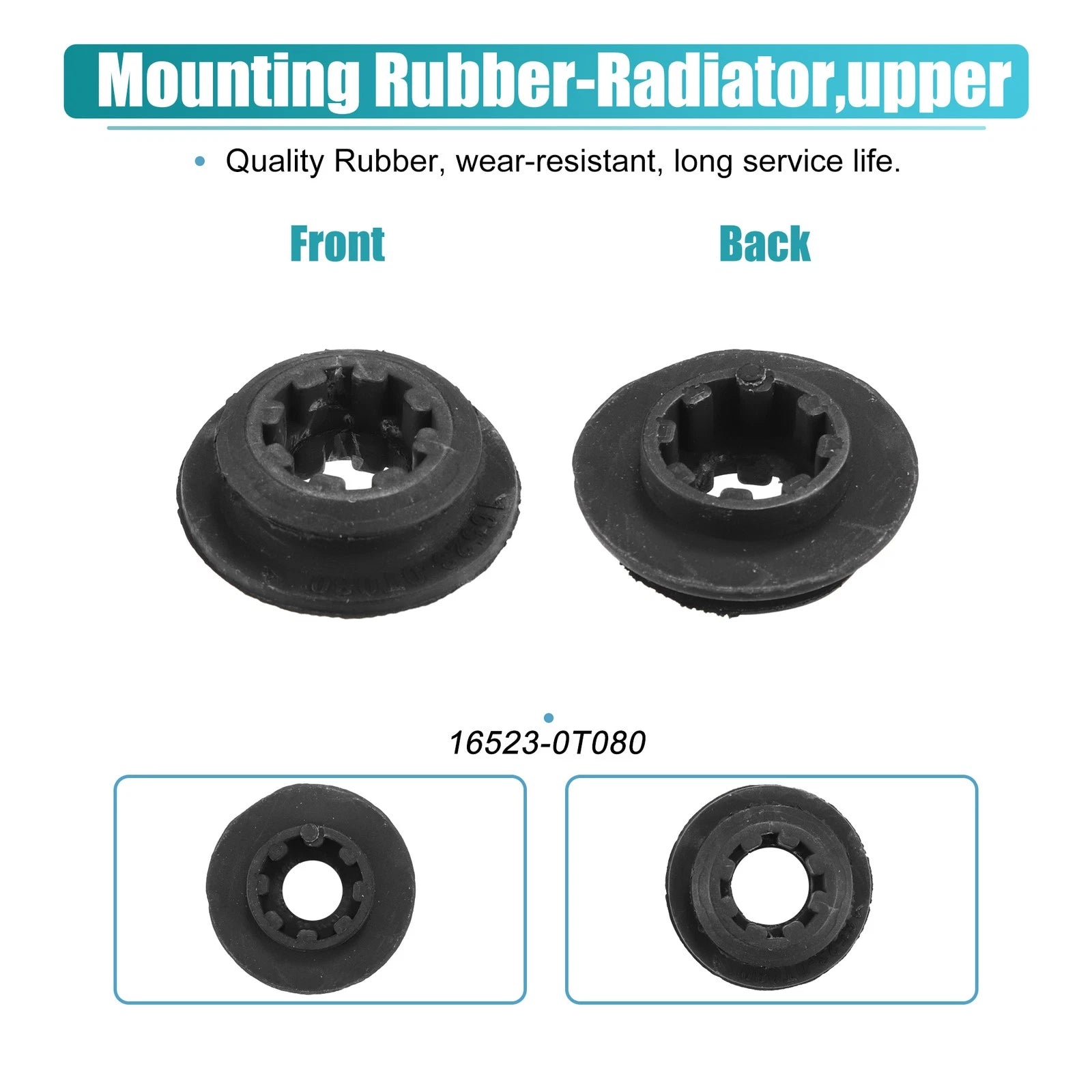 2pcs Radiator Mount Insulator for Toyota Corolla (2010–2019) No. 16523-0T080