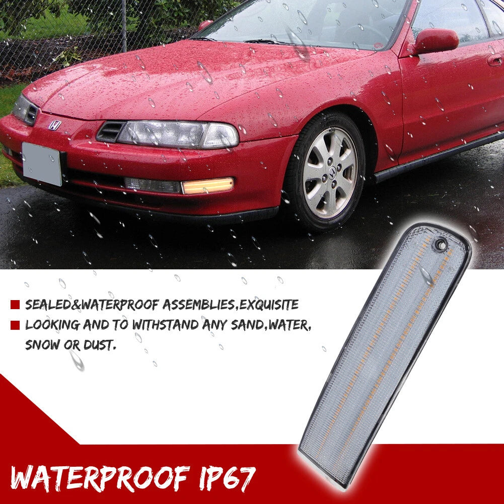 2X Clear Amber LED Signal Lights for Honda Prelude (1992–1996)