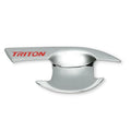 Chrome Red  Door Handle Insert Bowl Cup Trim for Mitsubishi Triton L200 (15-22)