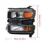 Set of 2 Tail Lights for Chevy Silverado 1500 (2019-2021) Black Halogen