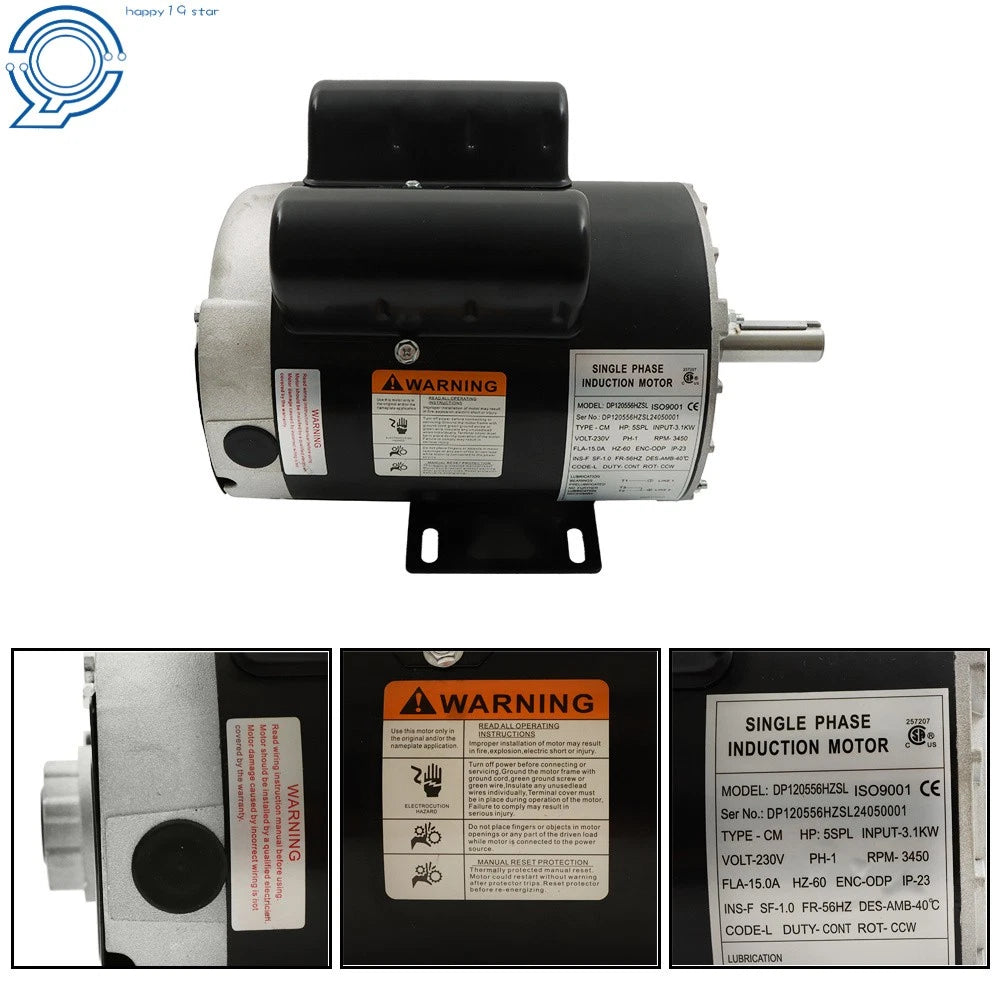 Electric Motor for Air Compressor (3450 RPM, 7/8" Shaft)