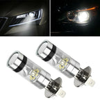 2x H1 6000K 100W LED ICEBERG White 20-SMD Projector Fog DRL Light Bulb