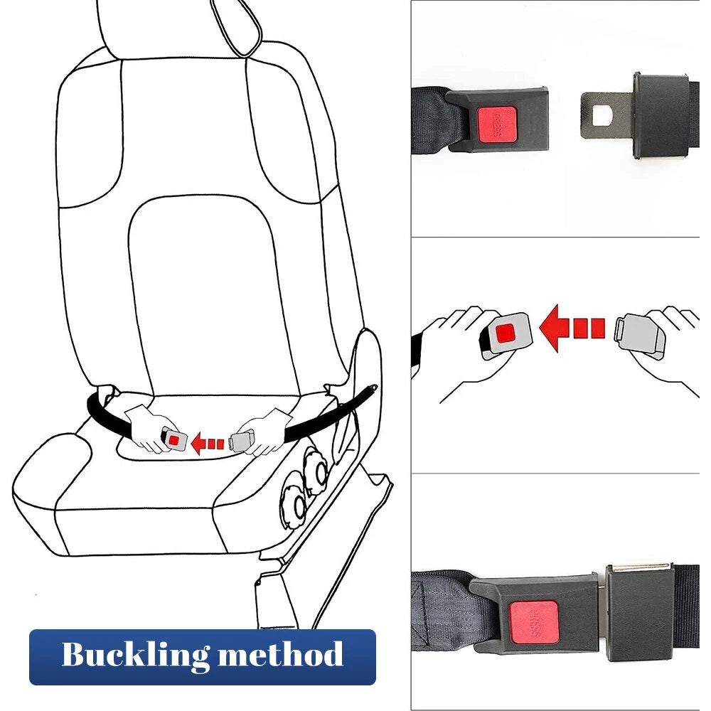 2 Pack Adjustable 2 Point Lap Seat Belts for Universal Trucks and Cars