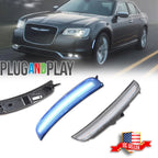 2X Clear Lens Ice Blue LED Front Side Marker Lights for Chrysler 300 (2015–2023)