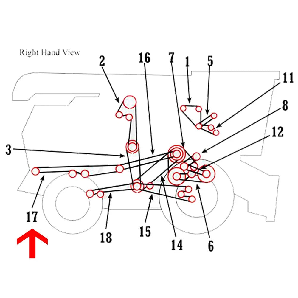 H79789 Rear Straw Chopper V-Belt for John Deere Combine 6600-7700