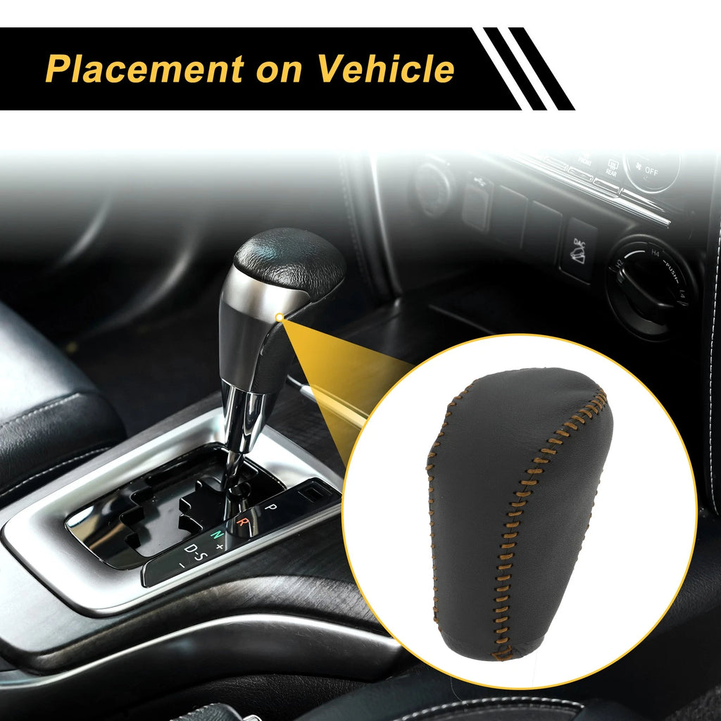 1 Pc Gear Shift Knob Cover for Honda Civic (2016–2021) Black Brown Faux Leather