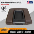 Leather Console Lid Armrest Cover for Chevy Suburban (2014–2020) Cocoa