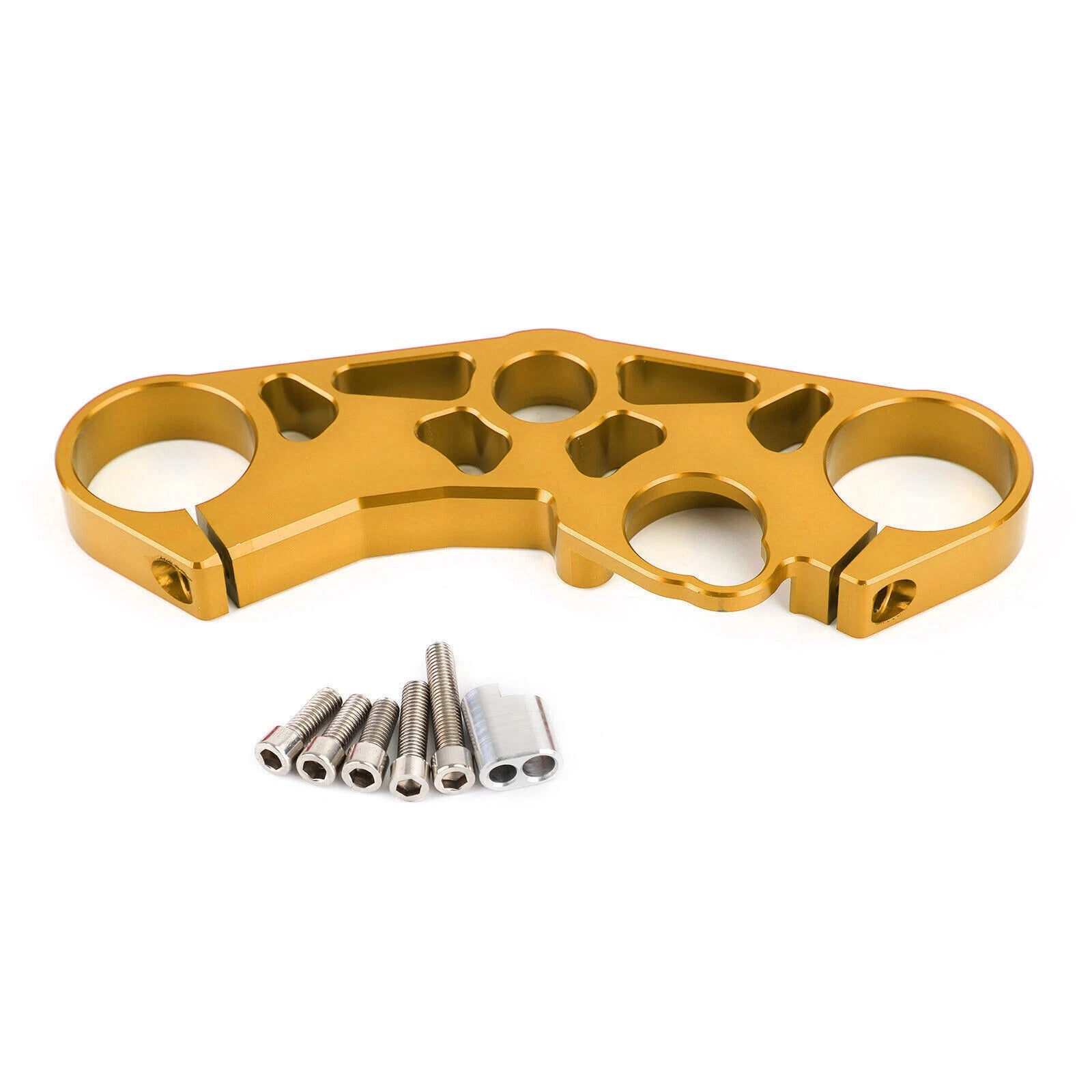 Lowering Triple Tree Front Upper Top Clamp for Suzuki GSXR 600 750 1000 (2001–2023) Gold T9