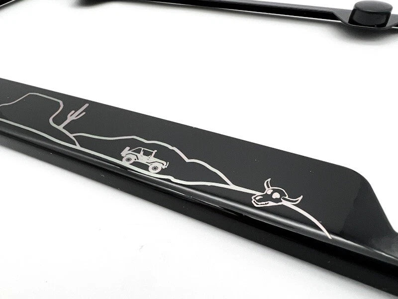 Black Stainless License Plate Frame Replacement for Jeep Wrangler (2007–2023)