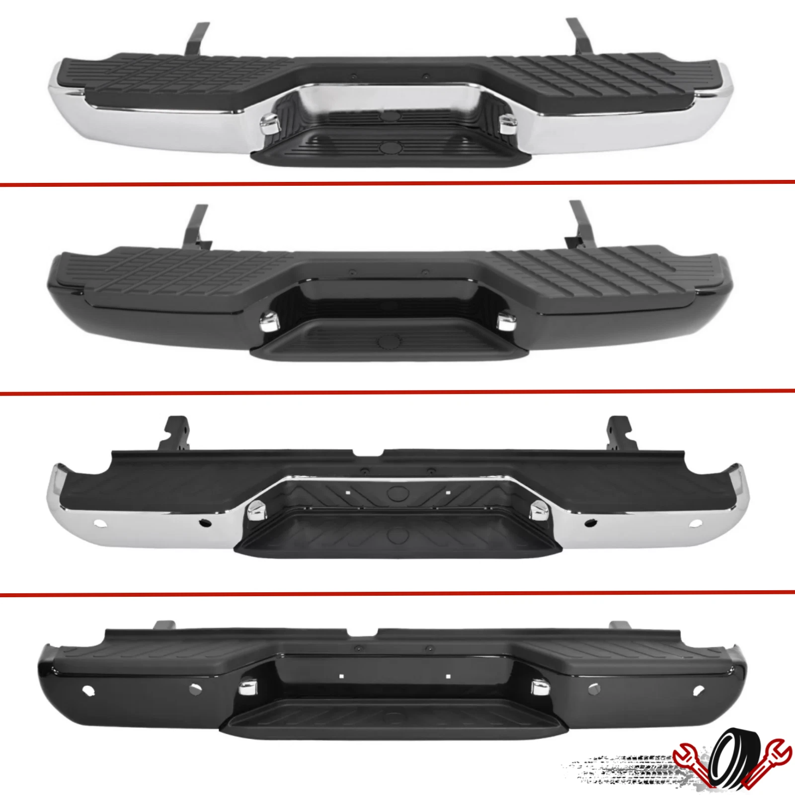 Chrome Rear Bumper Assembly for Nissan Frontier (1998–2021)
