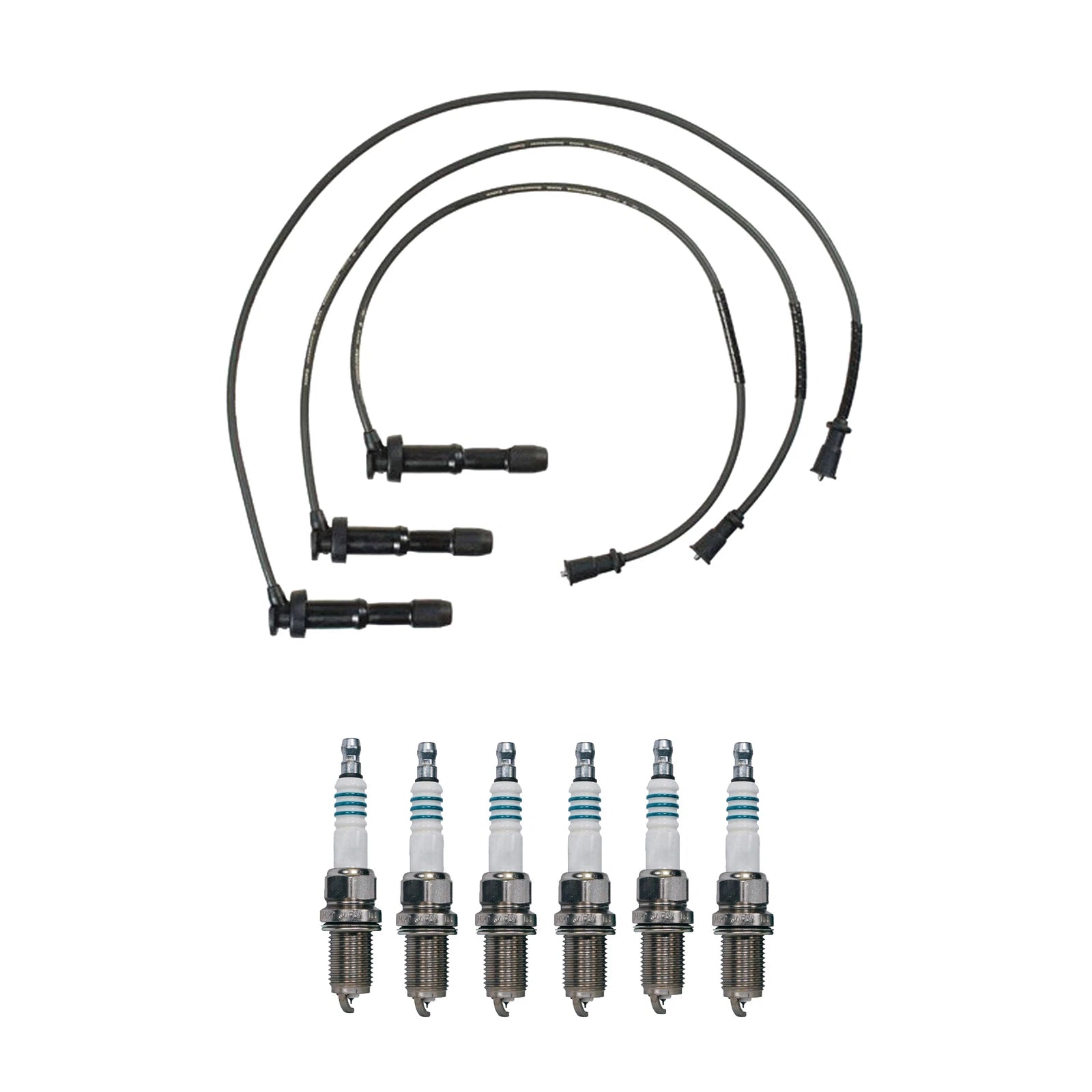 Denso 7mm Wire Set & 6 Iridium Power Spark Plugs Kit for Kia Sorento (2003–2009)