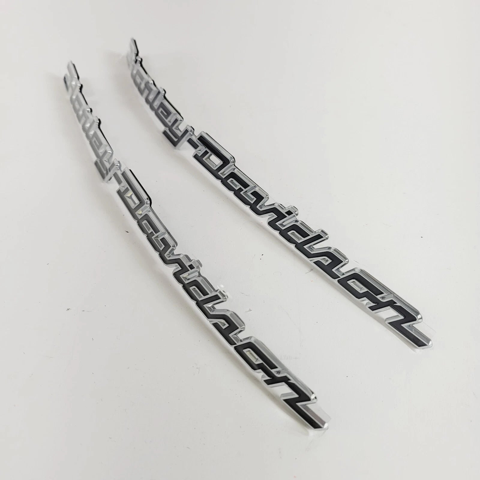 Set of 2 Chrome & Black Fuel Tank Emblems for Harley Davidson Touring (2008–2023)