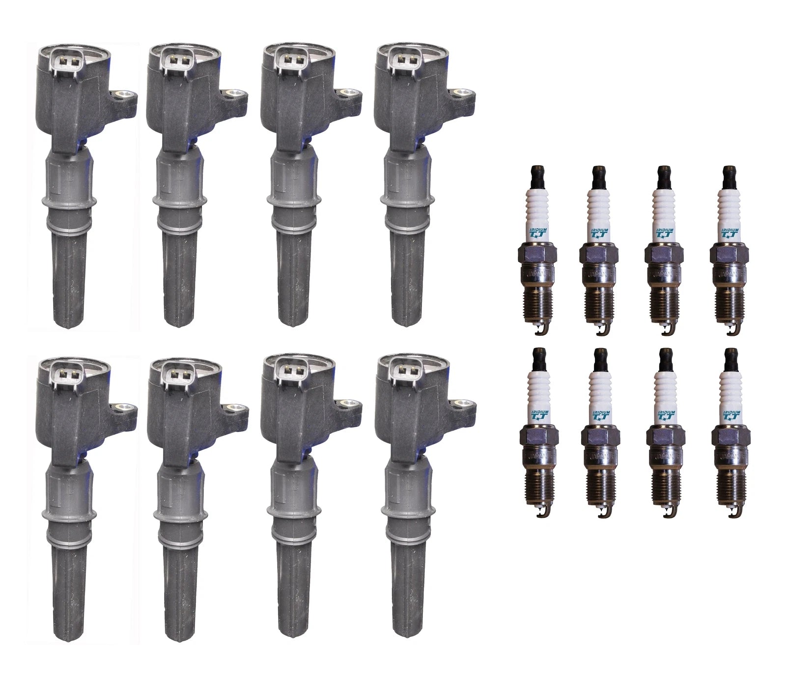 Set of 8 Ignition Coils & Iridium TT Spark Plugs for 4.6L 5.4L V8 (N/A)