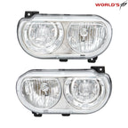 Pair of Halogen Headlights for Dodge Challenger (2008–2014) Chrome Housing