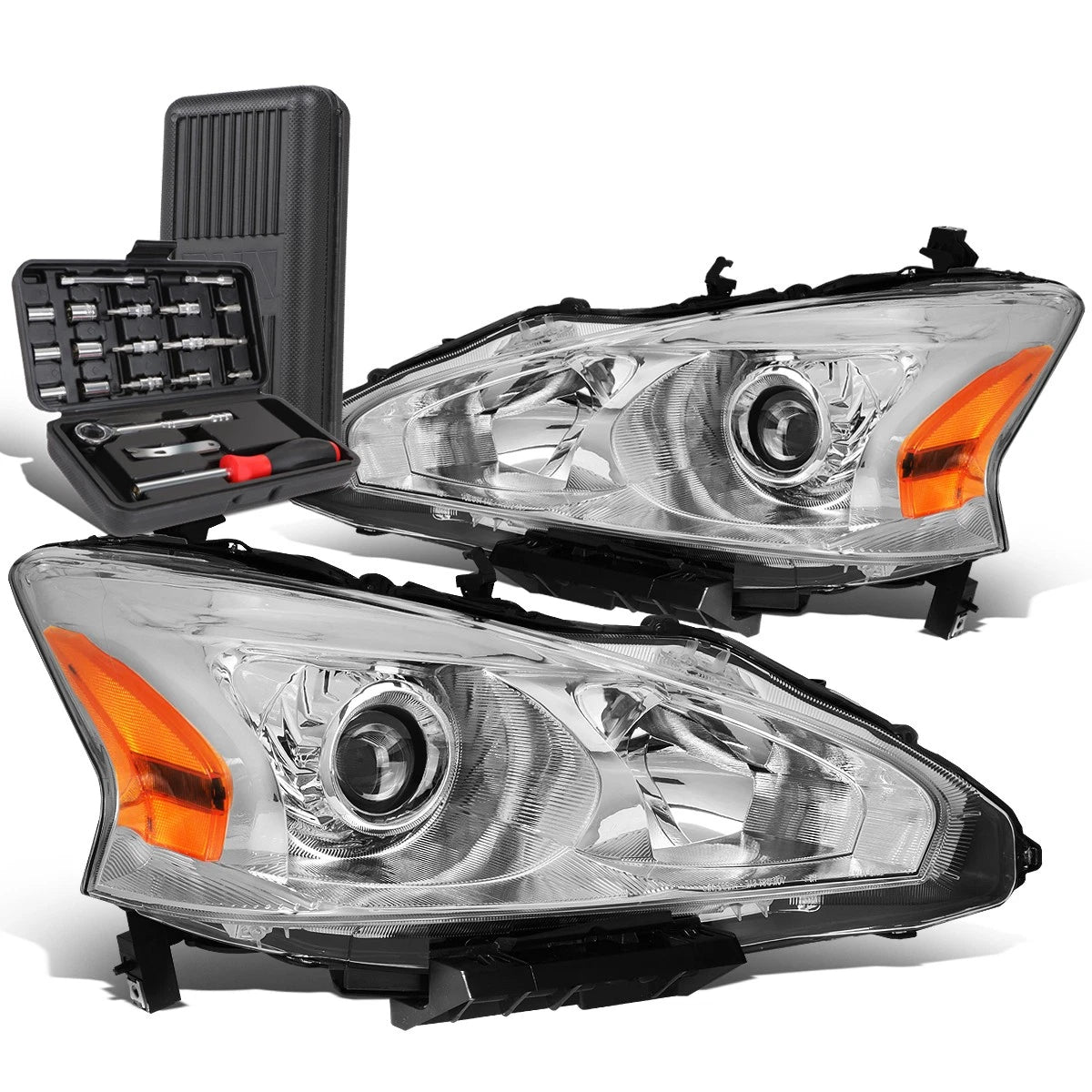 Chrome/Amber Signal Projector Headlight Lamp for Altima Sedan (2013–2015)