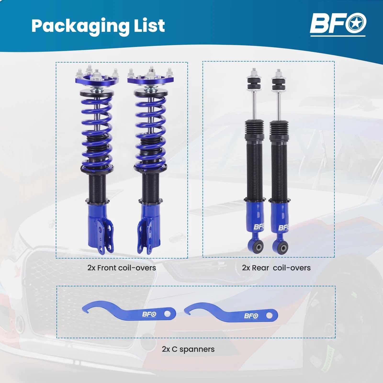 Coilovers Shocks for Ford Mustang (1999–2004) Adjustable Height Suspension Kit