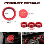 Red AC Climate Knob & Engine Start Button Cover for Honda Civic (2022-2024)