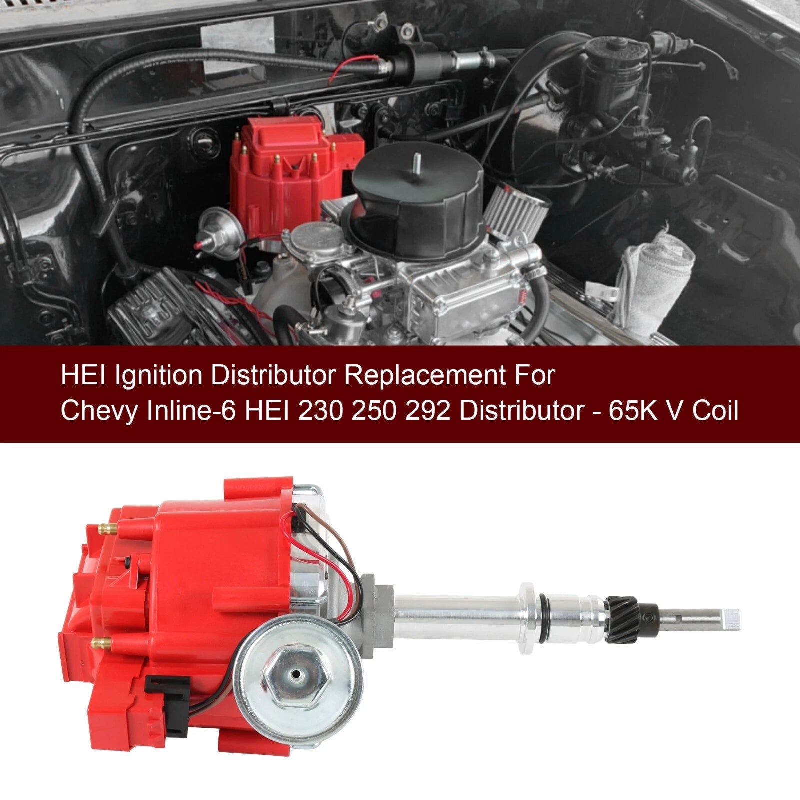 Distributor HEI with Wire Set for Chevrolet Inline 250 230 292 GMC Trucks (1978–1985)